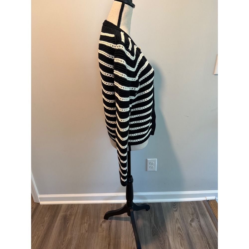 Alex Mill Hailey Women's Striped Knit Cardigan Navy Button Front Size Small - Picture 4 of 7